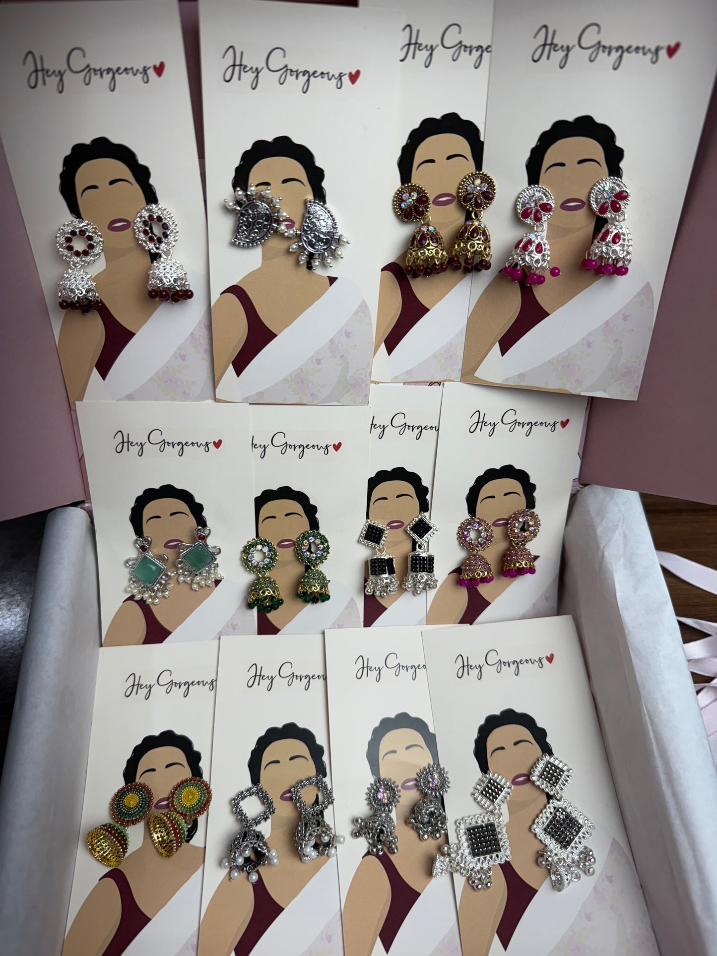 Mega Combo ; 12 Oxidised Jaipuri Jhumkas from Kyaralane + Free Rings Set