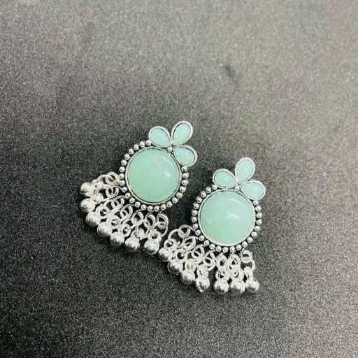 Premium Set Of 12 Oxidized Designer Earrings With Folding Jewelry Box and Free 3 Rings Set