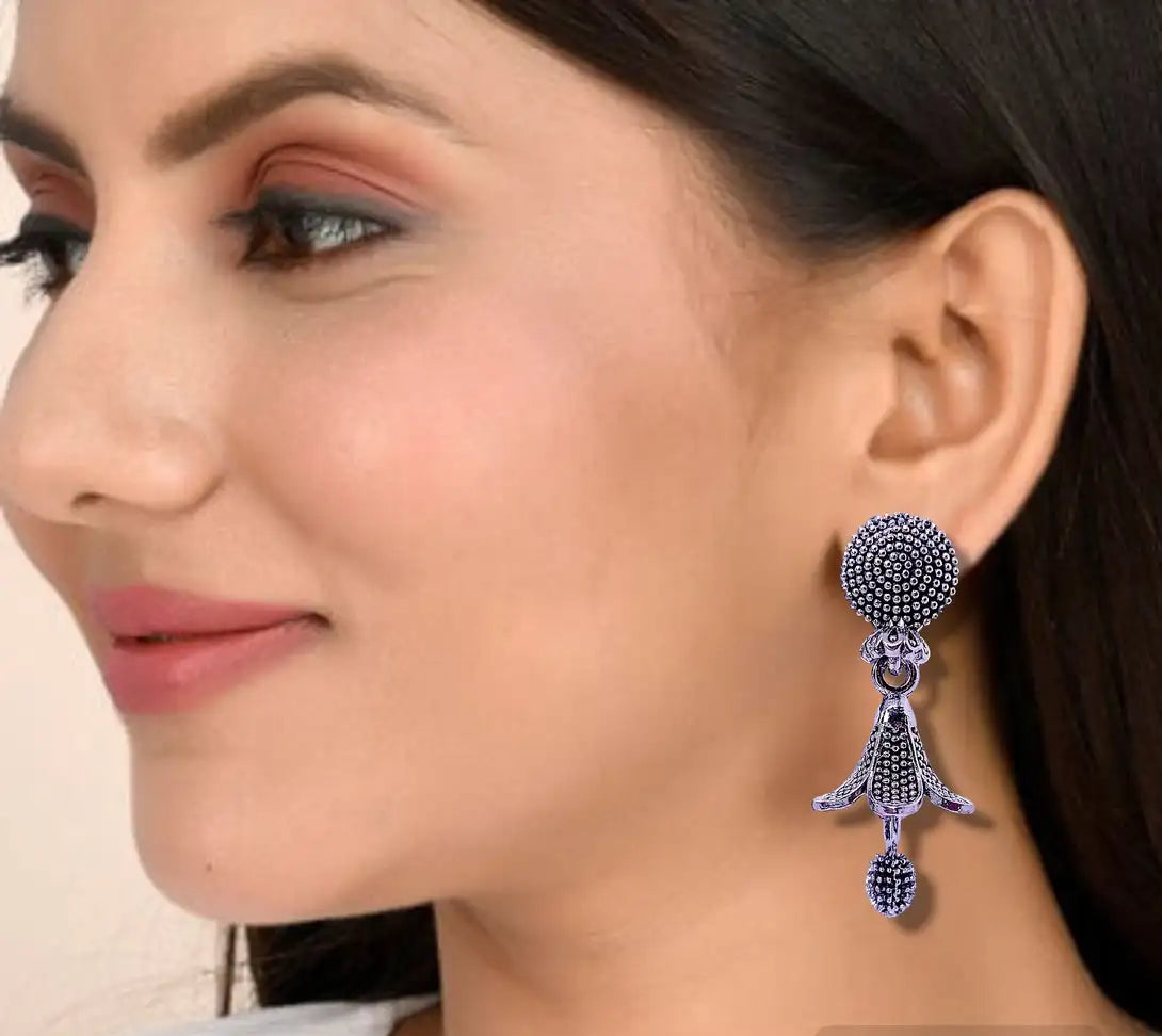 Premium Ethnic Oxidized Set of 6 Jhumkas Combo With Free 3 Rings Set
