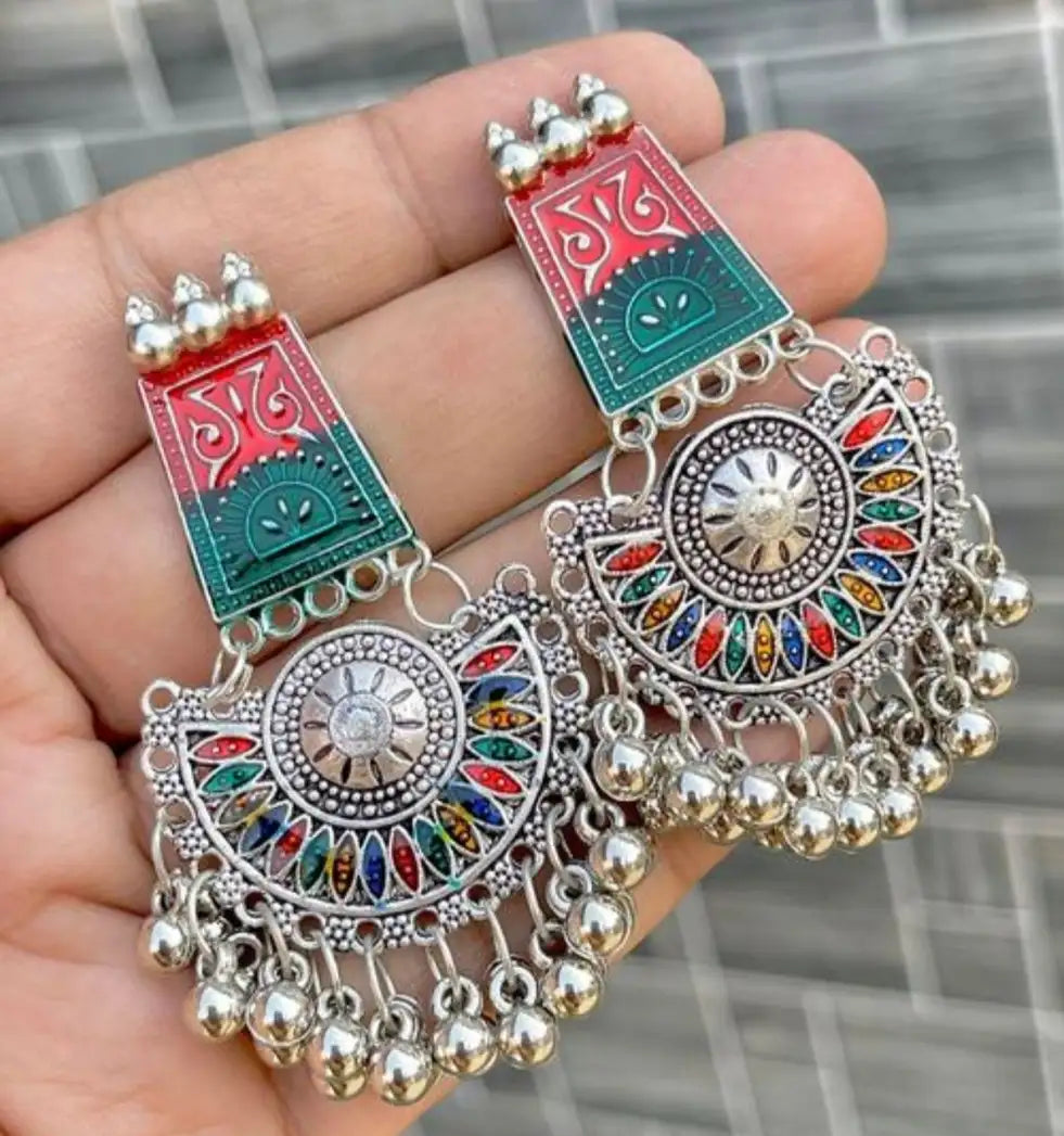 Premium Beautiful Oxidized Set of 12 Jhumkas Combo With Free Gift