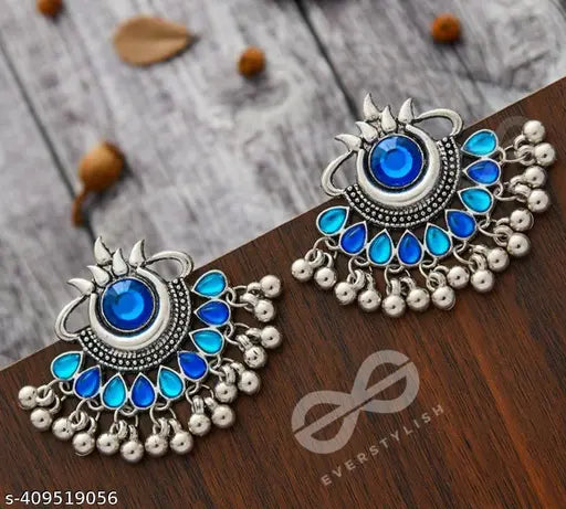 Premium Jaipuri Oxidized Set Of 12 Earrings Combo With Free RINGS SET