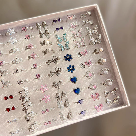 Kyaralane™ Beautiful Adjustable 12 Pcs Multi Combo Ring Set for All Occassions