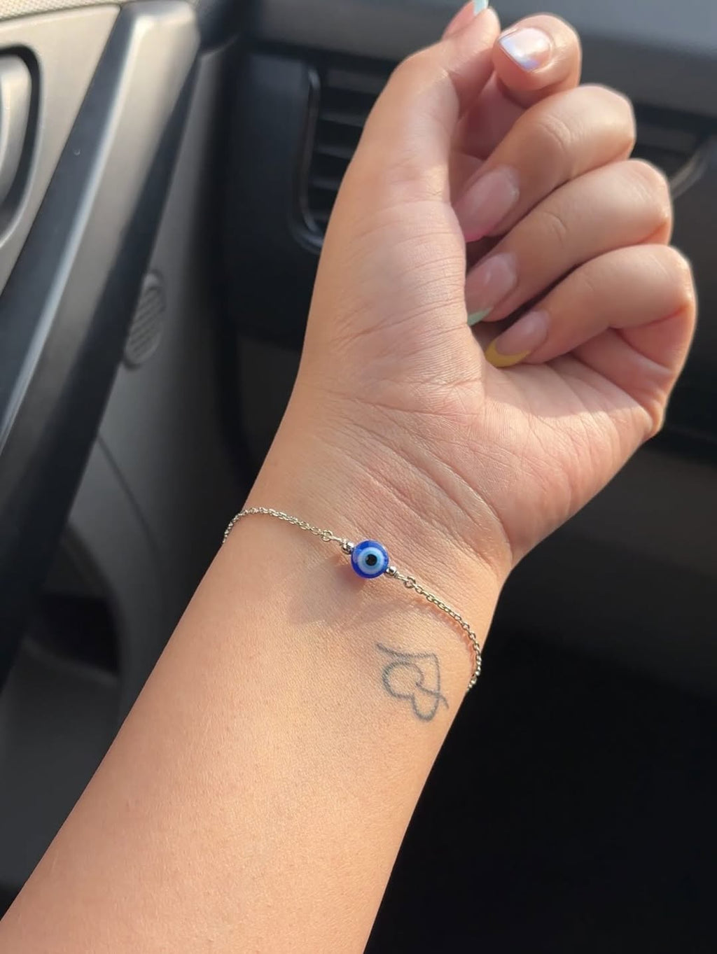 Premium Chain Evil Eye Bracelet Pure Sterling Silver With Free Gift Ring