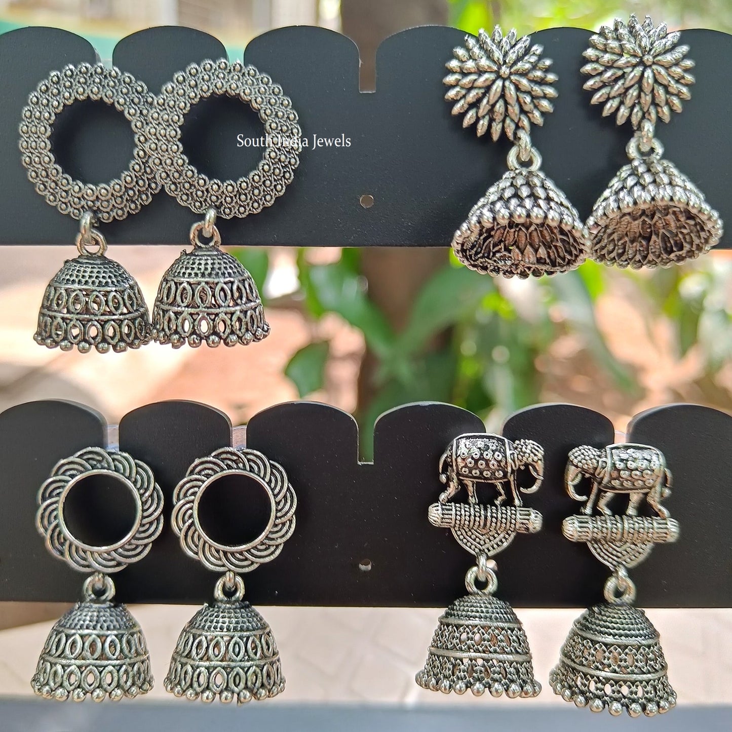 Premium Udaipur Oxidized Set of 12 Jhumkas Combo With Free Gift