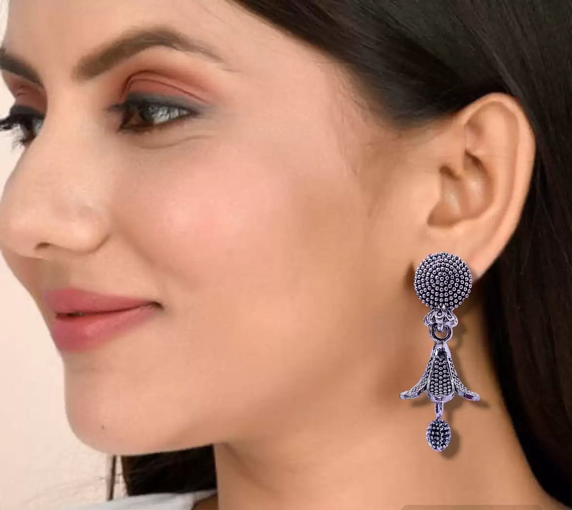 Premium Jaipur Oxidized Set of 12 Jhumkas Combo With Free Gift