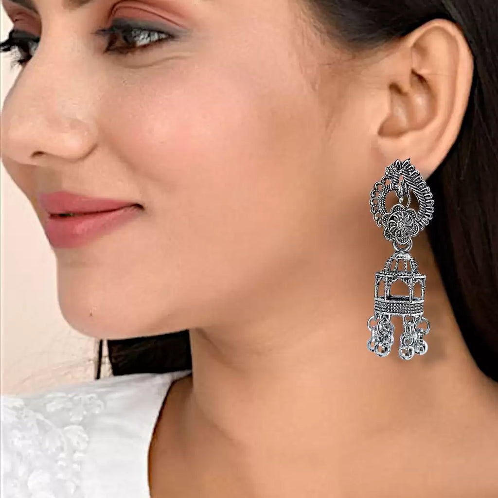 Kyaralane Jaipuri New Oxidised Set of 15 Jhumkas Combo With Free Gifts