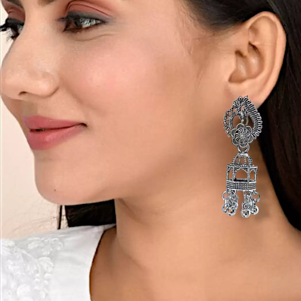 Premium Jaipur Oxidized Set of 12 Jhumkas Combo With Free Gift